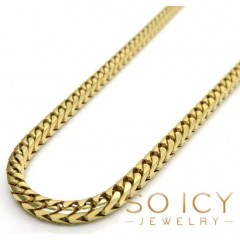 14k Yellow Gold Solid Tight Franco Link Chain 22 Inch 3mm