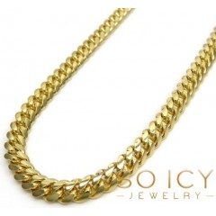 14k Yellow Gold Solid Miami Link Chain 18-24 Inch 4.20mm