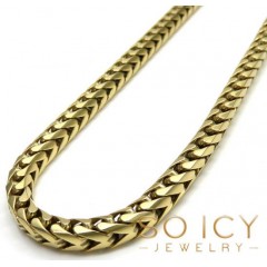 10k Solid Yellow Gold Tight Link Franco Chain 20-26 Inch 4.5mm