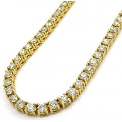 14k Gold Round 20 Pointer Diamond Tennis Chain 20-24 Inches 4mm 24.00ct