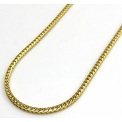 14k Yellow Gold Skinny Solid Tight Franco Link Chain 16-24 Inches 1.2mm