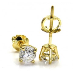 14k Gold Clean Round Cut 0.25 Pointer Diamond Studs Earrings 0.50ct