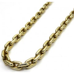 14k Yellow Gold Braccio Solid Cable Link Chain 22-24 Inches 4.30mm 