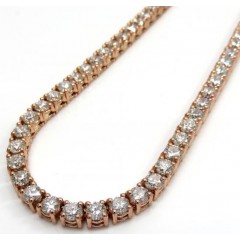 14k Gold Round 25 Pointer Vs Diamond Tennis Chain 24 Inches 4mm 36.00ct 