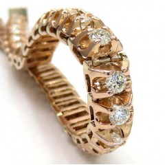 14k Rose Gold 13 Pointer Diamond Tennis Bracelet 8 Inch 5.25ct