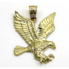 10k Yellow Gold Mini Diamond Cut Eagle Pendant