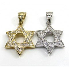 14k Yellow Or White Gold Diamond Star Of David Pendant 0.50ct