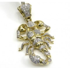 10k Yellow Gold Small Diamond Scorpion Pendant 0.46ct