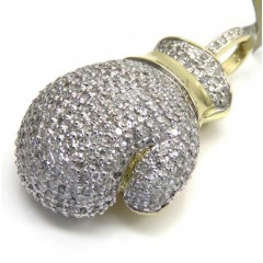 10k Yellow Gold Diamond Boxing Glove Pendant 1.12ct