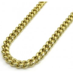 10k Yellow Gold Hollow Miami Link Chain 20-26 Inches 4.50mm