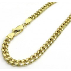 10k Yellow Gold Hollow Miami Link Bracelet 8 Inches 4.50mm