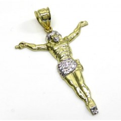 10k Two Tone Gold Medium Hanging Jesus