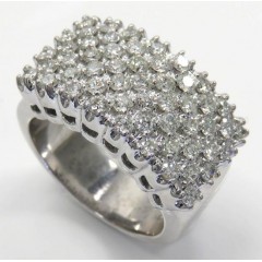 14k White Gold Diamond Thick Cluster Ring 2.00ct