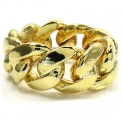 10k Yellow Gold Thick 11.50mm Solid Cuban Link Ring