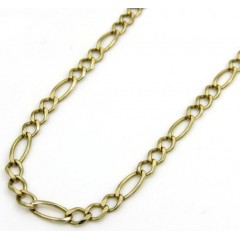 14k Yellow Gold Solid Figaro Link Chain 18 Inch 2.60mm