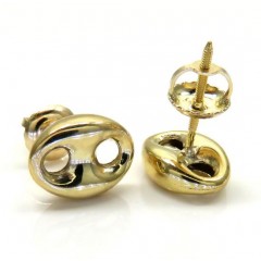 14k Yellow Gold Small 8mm Puffed Gucci Solid Earrings