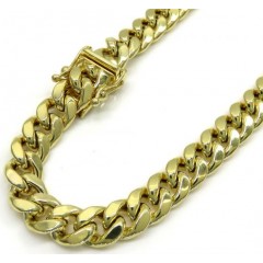 10k Yellow Gold Medium Hollow Puffed Miami Bracelet 8 Inch 6.70mm