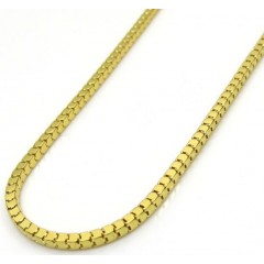 10k Yellow Gold Hollow Mirror Cube Link Chain 20-24