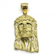 10k Yellow Gold Small Classic Jesus Face Pendant 