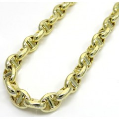 10k Yellow Gold Hollow Puffed Mariner Chain 20  Inch 4mm 