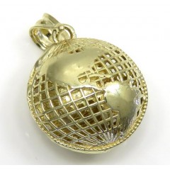 10k Yellow Gold Mimi 3-d Globe Charm 