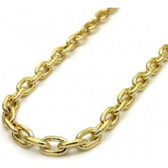 10k Yellow Gold Hollow Cable Link Chain 24 Inches 3.5mm 