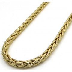 10k Yellow Gold Semi Hollow Wheat Chain 22 Inch 3.20mm