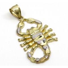 10k Two Tone Yellow Gold Small Scorpion Pendant 