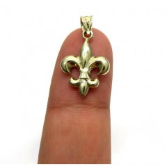 10k Yellow Gold Mini Fleur De Lis Symbol Charm 