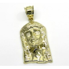 10k Yellow Gold Standard Size Solid Back Jesus Face Pendant 