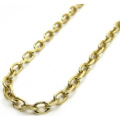 14k Yellow Gold Solid Cable Open Link Chain 18-26 Inch 3mm
