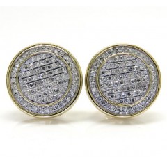 10k Yellow Or White Gold Diamond Double Layered Snow Cap Earrings 0.53ct