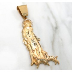 10k Yellow Gold Large Cz Saint Lazarus Of Bethany Pendant 0.40ct