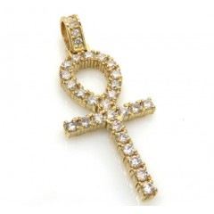 14k Yellow Gold Vs Diamond Medium Ankh Cross 1.60ct