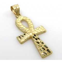 10k Yellow Gold Medium Nugget Ankh Cross 