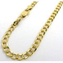 10k Yellow Gold Hollow Cuban Bracelet 8 Inch 3.7mm 