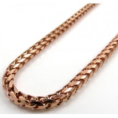 10k Rose Gold Solid Franco Link Chain 18-24 Inch 3mm