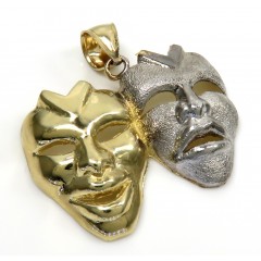 10k Two Tone Gold Medium Laugh Now Cry Later Pendant