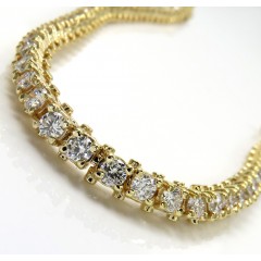 14k Yellow Gold 7 Pointer Diamond Tennis Bracelet 7 Inch 4.01ct