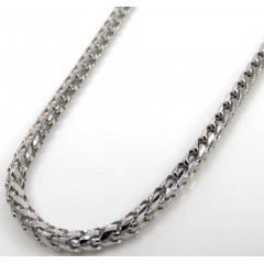 10k White Gold Solid Franco Link Chain 18-24 Inch 2mm