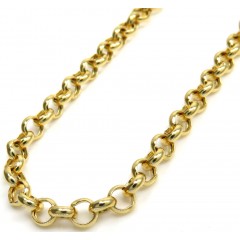 14k Solid Yellow Gold Circle Link Chain 18-22 Inch 3.8mm