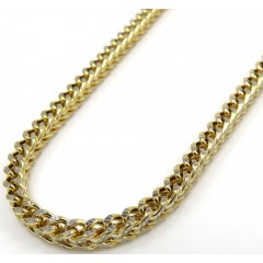 10k Yellow Gold Hollow Diamond Cut Franco Chain 18-24 Inch 3mm