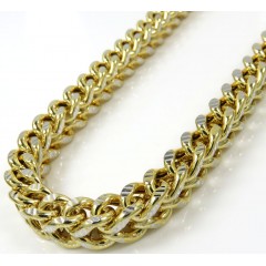 10k Yellow Gold Diamond Cut Franco Link Chain 18-26 Inch 6mm