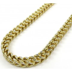 10k Yellow Gold Diamond Cut Franco Link Chain 18-26 Inch 5mm