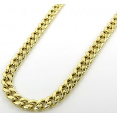 14k Yellow Gold Hollow Miami Cuban Link Chain 18-24 Inches 3.50mm