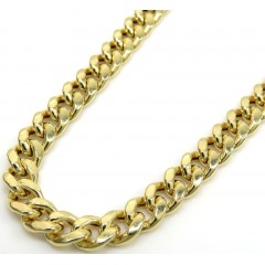 14k Yellow Gold Hollow Miami Cuban Link Chain 18-24 Inches 4.50mm