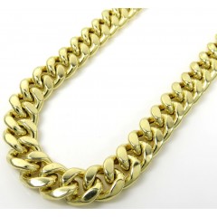 14k Yellow Gold Hollow Miami Cuban Link Chain 18-24 Inches 9mm