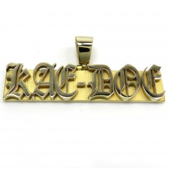 14k Yellow Gold 6 Letter Custom Name Plate Pendant 