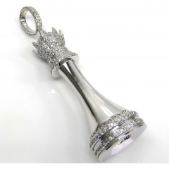 14k White Gold Custom Diamond Chess Piece 3.26ct 