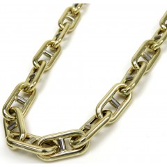 10k Two Tone Hollow Rounded Mariner 22 Inches 7mm